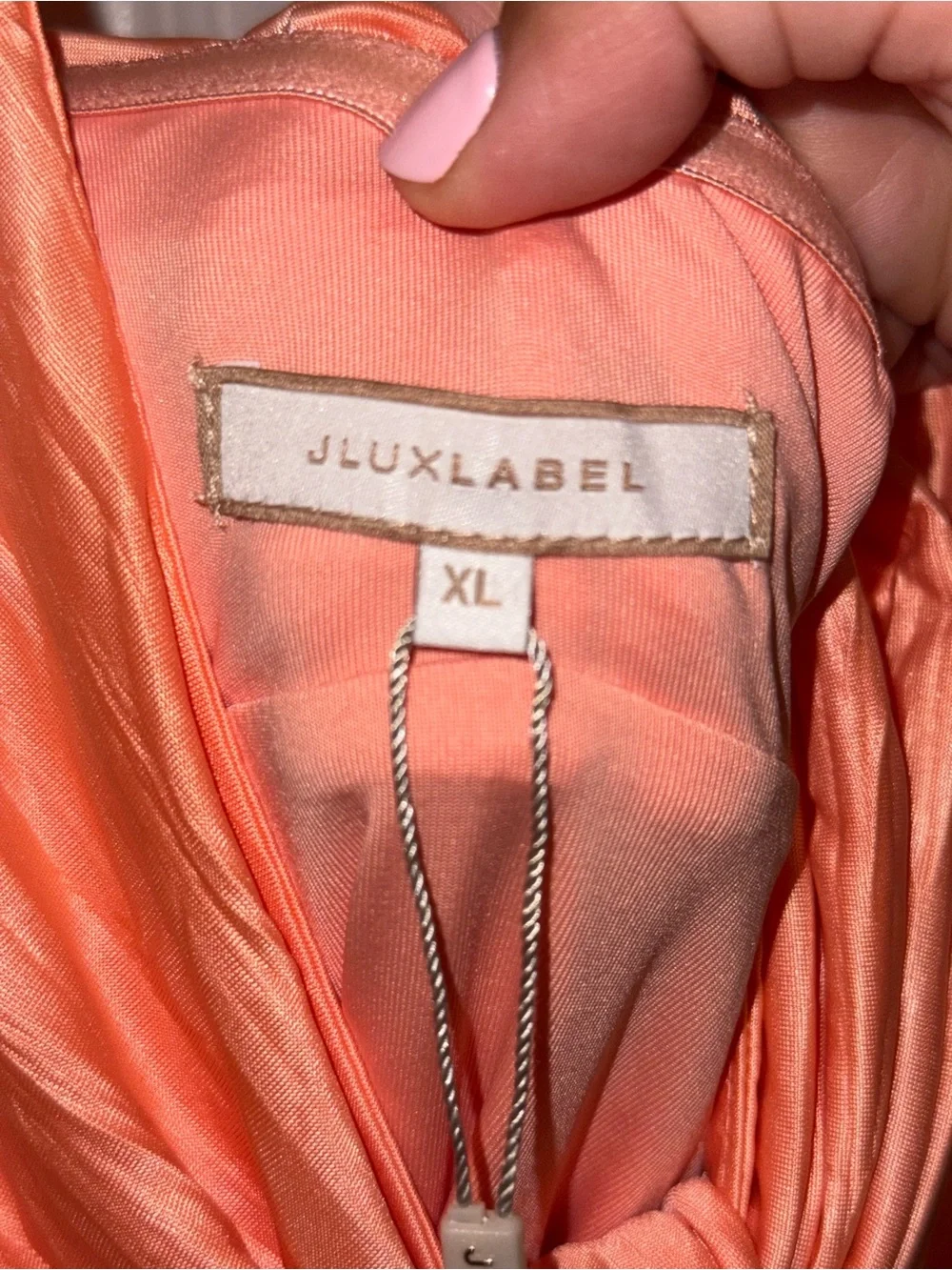 JLUXLABEL Peach Halter Knot-Front Maxi Dress